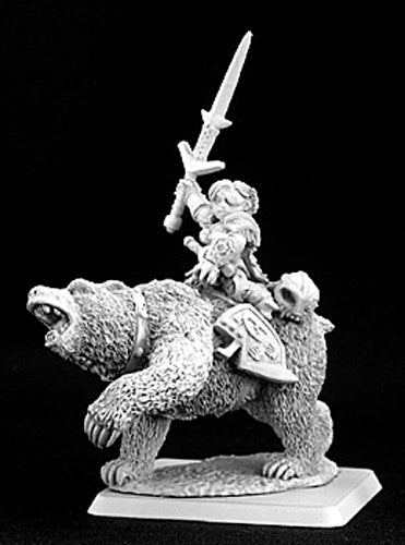 Reaper Miniatures Ursula, Dwarven Bear Rider Captain #14433 Dwarves Unpainted