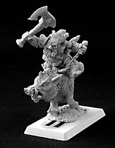 Reaper Miniatures Durthen, Dwarven Berserker on Boar #14451 Dwarves Unpainted