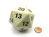 55mm Jumbo 20-Sided D20 Countdown Dice - Opaque Ivory with Black Numbers