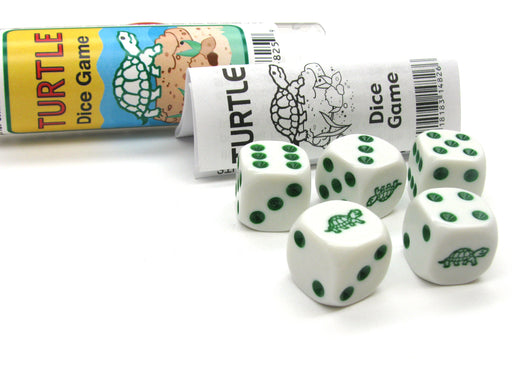 Turtle Dice Game 5 Dice Set with Travel Tube and Instructions