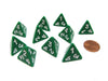Pack of 10 D4 Opaque 4 Sided Dice - Green with White Numbers