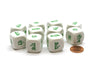 Pack of 10 20mm D6 Hindi Word Numbers 1 to 6 - White with Green Etches