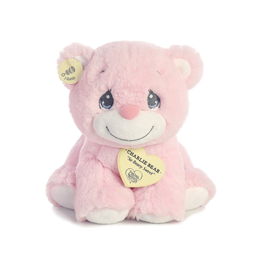 Aurora World Soft Precious Moments Plush - Charlie Bear Pink Small