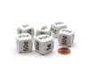 Pack of 6 22mm D6 Six Sided Money Dice - White with Black Etches