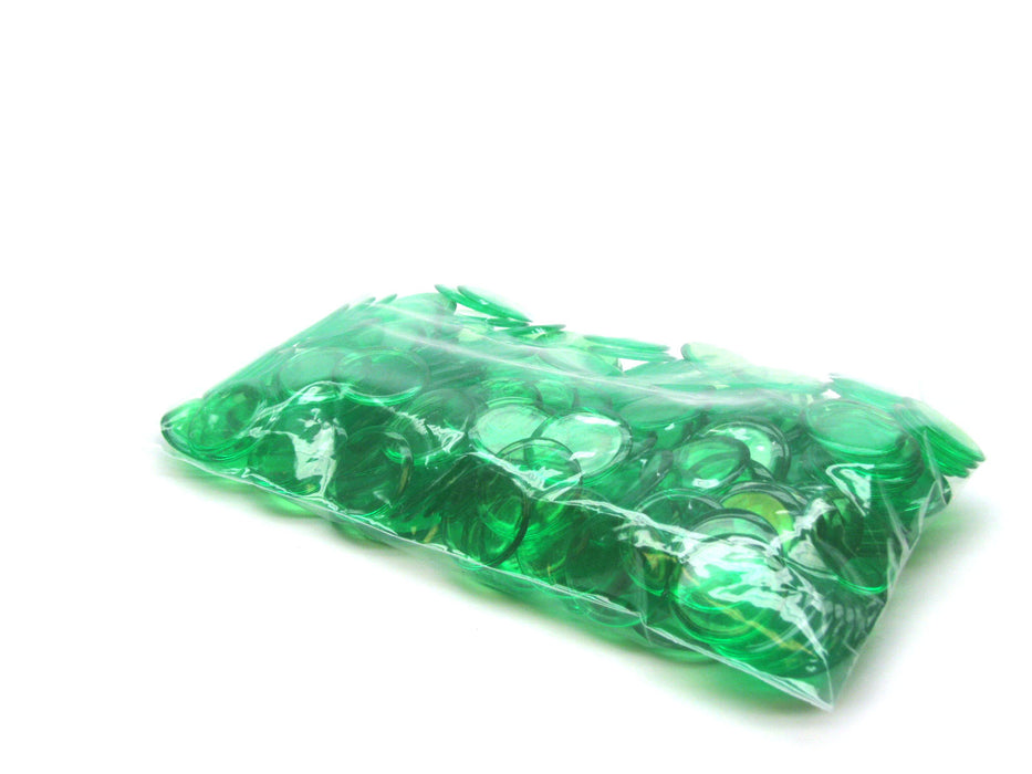 Pack of 250 Transparent Green Extra Thick 3/4" 19mm Sorting Chips