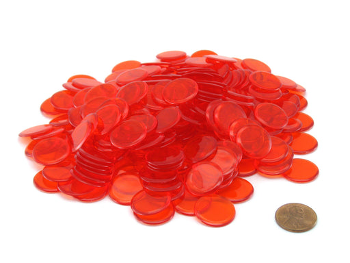 Pack of 250 Transparent Orange Extra Thick 3/4" 19mm Sorting Chips