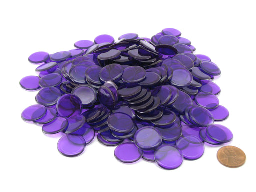 Pack of 250 Transparent Purple Extra Thick 3/4" 19mm Sorting Chips
