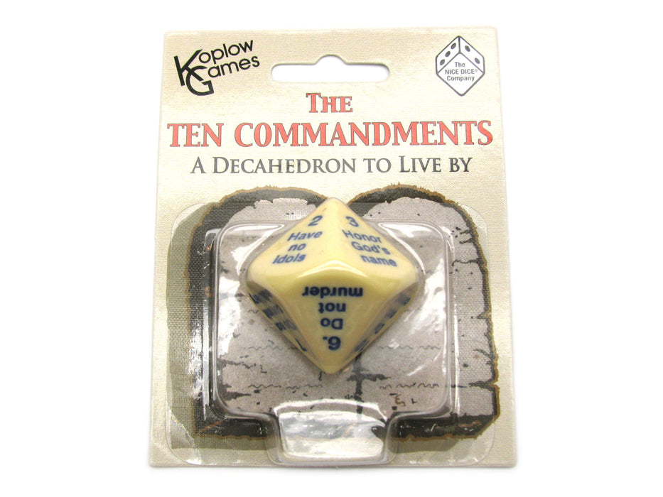The 10 Commandments D10 10 Sided Christian Religious Dice
