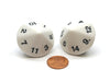 Pack of 2 D14 Dice Numbered 1 to 14 - White With Black Numbers