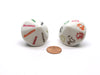 Pack of 2 D14 Dice 7 Continents Shapes and Names White with Multicolored Etches