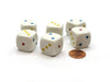 Pack of 6 20mm 6-Sided D3 Dice Numbered 1-3 Twice - White with Multicolored Pips