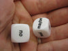 Set of 2 D6 16mm Yes, No, Maybe Decisions Dice - White with Black Letters