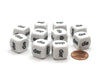 Pack of 10 D6 16mm German Article Dice - White with Black Words