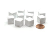 Pack of 10 D6 14mm Blank Cube Square Dice - White