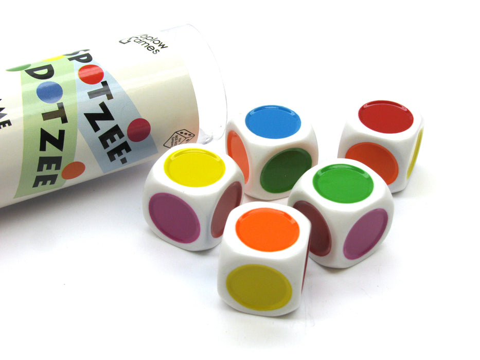 Spotzee-Dotzee: A Game of Colors and Counting 5 Dice Game Set with Travel Tube