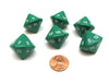 Pack of 6 D16 Koplow Games 16 Sided 20mm Opaque Dice - Green