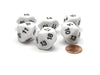 Pack of 6 D10 20mm Numbered 10 to 19 Dice - White with Black