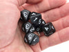 Pack of 6 20mm 10-Sided D5 Numbered 1 to 5 Twice Dice - Black with White