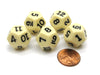 Set of 5 D12 12-Sided 18mm Opaque RPG Dice - Ivory with Black Numbers