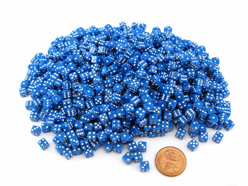 1000 Six Sided D6 5mm .197 Inch Die Small Tiny Mini Miniature Blue Dice