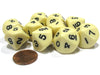 Set of 10 D10 10-Sided 16mm Opaque Dice - Ivory with Black Numbers