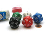 Set of 5 Large 30mm Countdown D20 Dice - Assorted Colors