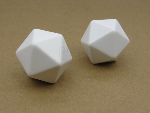Pack of 2 Jumbo 32mm Blank 20-Sided D20 RPG Dice - White