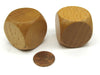 Pack of 2 D6 Large Jumbo 30mm Rounded Blank Wooden Dice - 'Dark' Wood