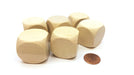Pack of 6 D6 Large Jumbo 30mm Rounded Blank Wooden Dice - 'Light' Wood