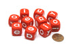 Set of 10 Lowercase English Vowel 16mm D6 Round Edge Dice-Red with White Letters