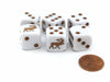 Set of 6 16mm D6 Round Edge Koplow Games Elk Dice - White with Brown