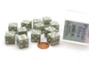 Pack of 12 D6 16mm Pastel Dice in Display Storage Case - Gray with White