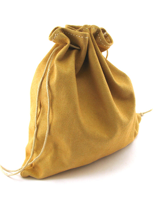 7" x 8" Leather Gaming Dice Bag with String-Top Closure