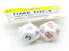 Set of 2 Jumbo White D12 Time Dice for Nighttime (PM) Basic Time Telling Skills