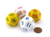 Set of 4 Jumbo D12 Elapsed Time Educational Dice - 2 Each of Yellow and White