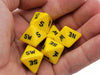 Set of 6 Compass Cardinal Direction 8 Sided Dice - Yellow with Black Letters