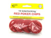 Pack of 10 1.5" Small Interlocking Poker Chips - Red