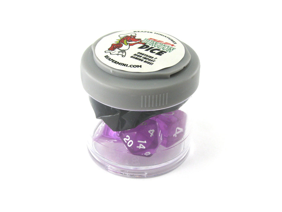 Reaper Miniatures Lucky Pizza Dungeon Dice - Clear Purple