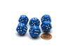 Pack of 6 12-Sided D6 Spotted 1 to 6 Twice Dice - Blue with White
