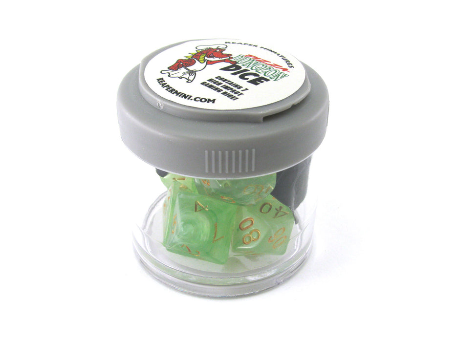 Reaper Miniatures Lucky Pizza Dungeon Dice - Gem Green