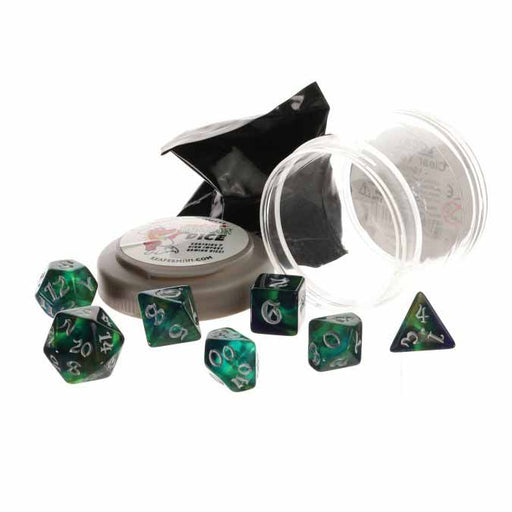 Polyhedral 7-Piece DnD Pizza Dungeon Dice Set - Boss Cool Nebula
