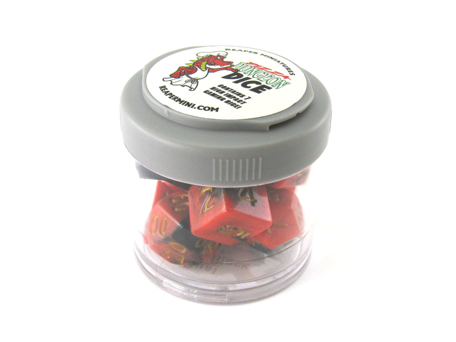 Reaper Miniatures Dual Pizza Dungeon Dice - Red & Black