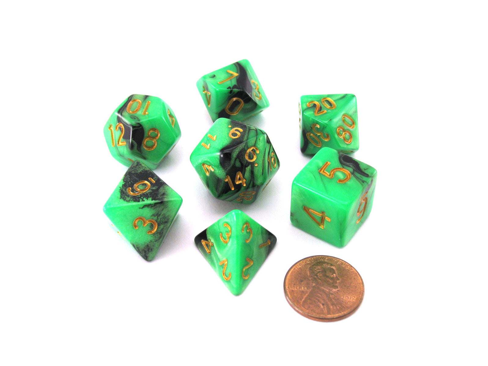 Reaper Miniatures Pizza Dungeon Dice - Pink & Black RPG Gaming Dice Set