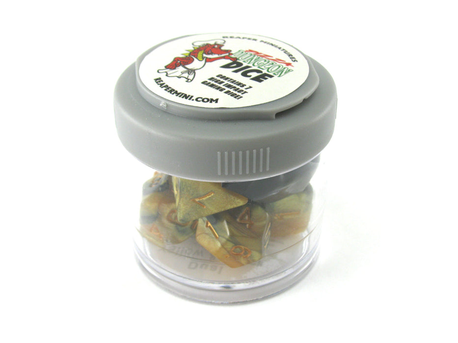 Reaper Miniatures Dual Pizza Dungeon Dice - Yellow & Black