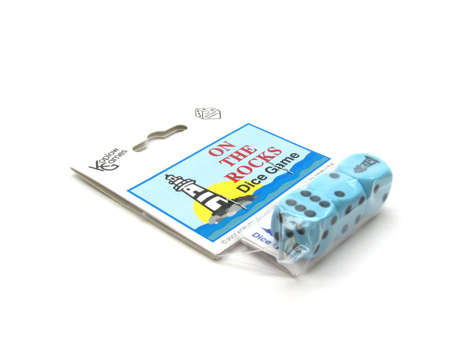 Lighthouse On The Rocks Dice Game Set with 3 Blue Dice