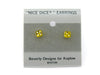 Tiny 5mm Post Stud Dice Earrings - Transparent Yellow with White Pips