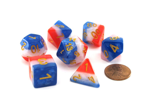 Polyhedral 7-Piece Layered Dice Set - Old Glory