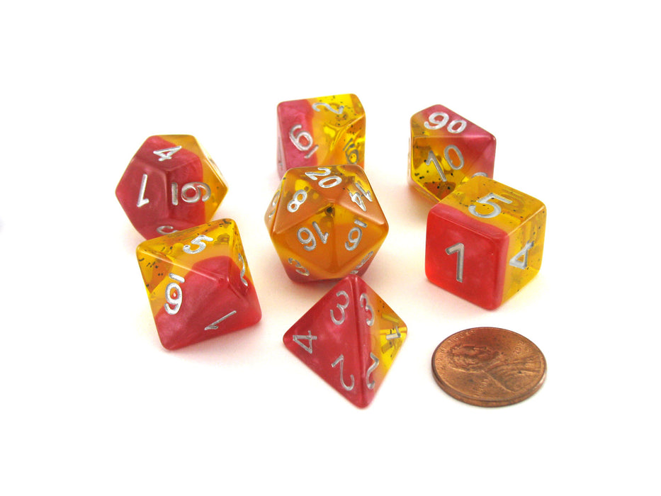 Polyhedral 7-Piece Layered Dice Set - Yellow Rose