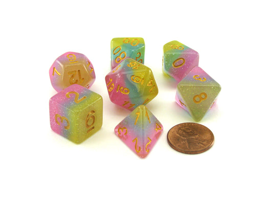 Polyhedral 7-Piece Layered Dice Set - Pastels
