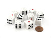 Pack of 10 D6 16mm Penumbra Shadow Dice - White with Red, White, Black Pips